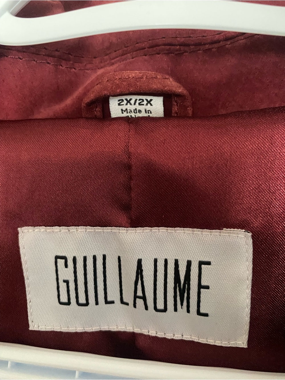 Guillaume Women's Belted Suede Coat in Deep Red - Picture 7 of 10